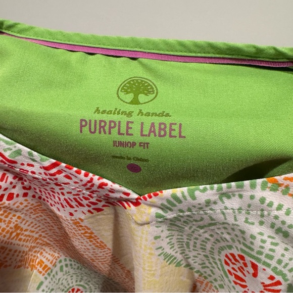 Colorful Patterned Scrub Top - Picture 3 of 3